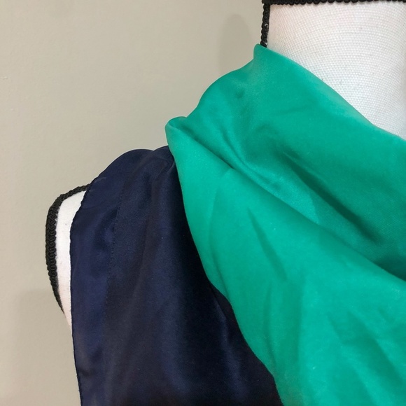 *JP COLLECTIONS* Blue x Green Square Fashion Scarf - Picture 2 of 3